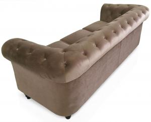 canapé chesterfield velours taupe