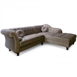 canapé chesterfield velours taupe 16