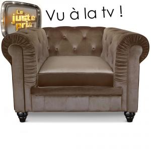 canapé chesterfield velours taupe 18