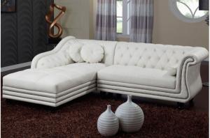canapé chesterfield velours blanc 4
