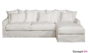 canapé blanc tissu